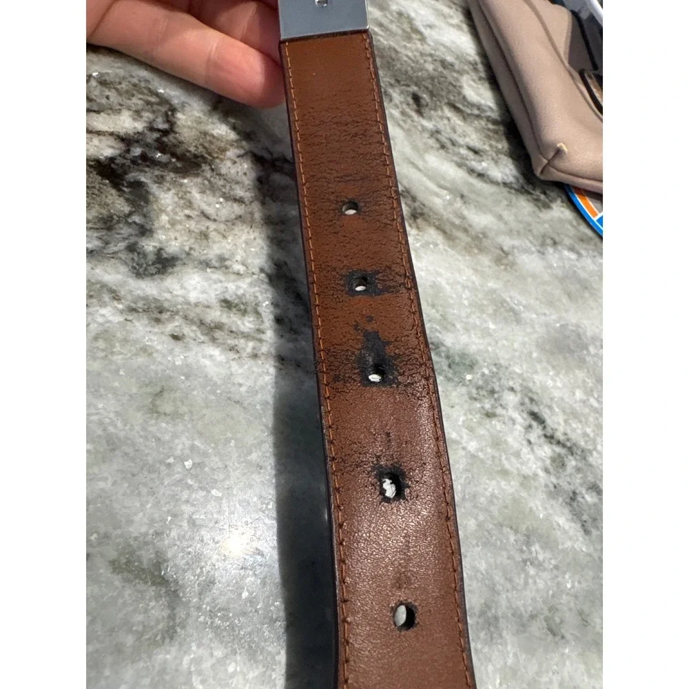 Men's Zep-Pro brown leather belt textured  textured marlin fish emblem strap‎ 38